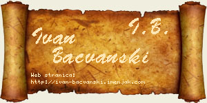 Ivan Bačvanski vizit kartica